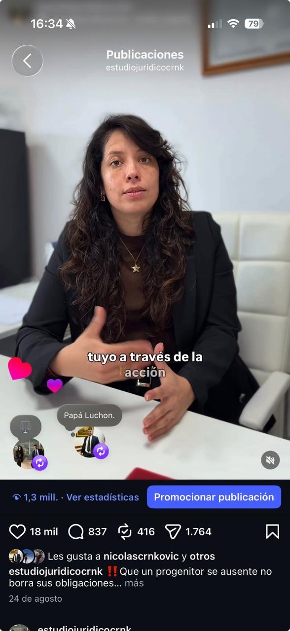 Reel viral 1.3M views · Padre ausente